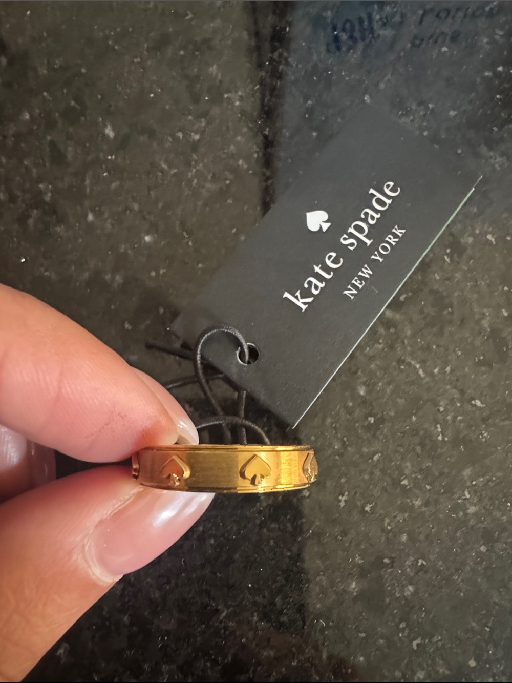 kate spade Gold Spade-Accent Hearts Band Ring